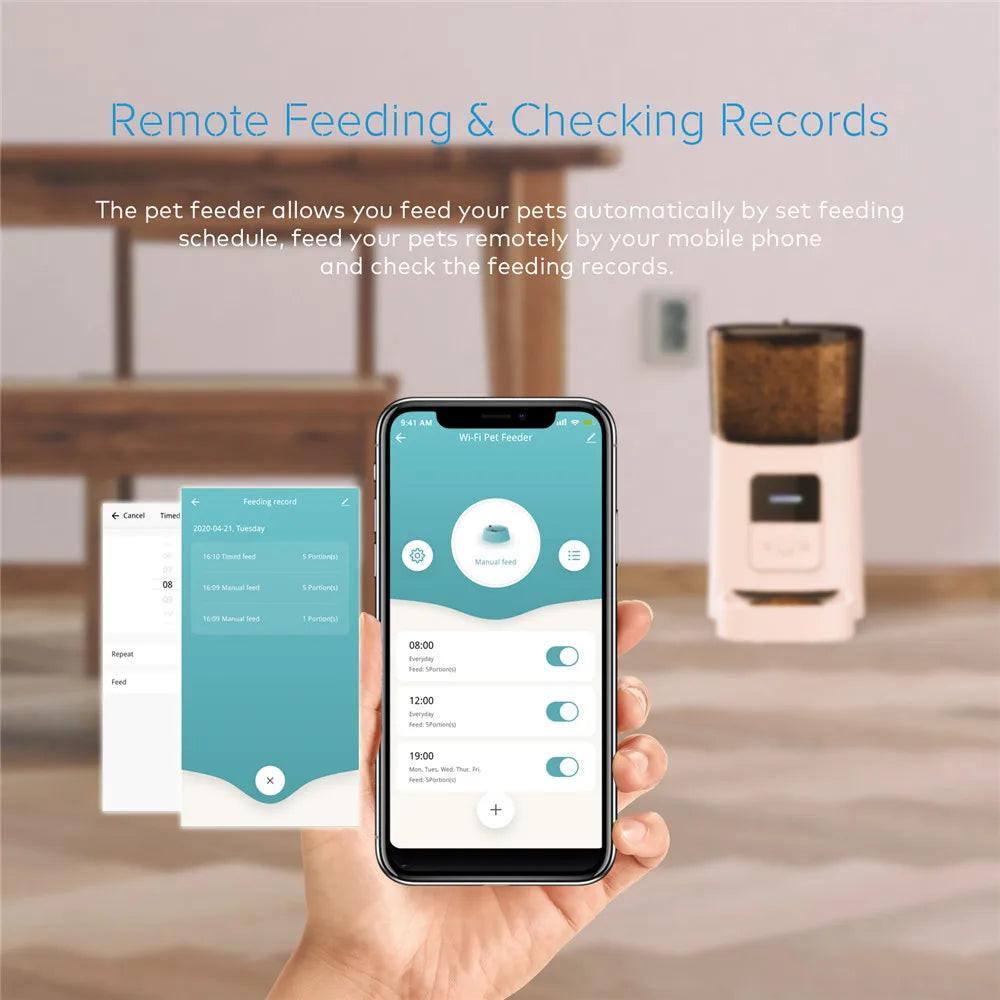 Distributeur automatique intelligent 6L Wi-Fi pour chiens et chats, alimentation facile - Montoutou-Shop luxe