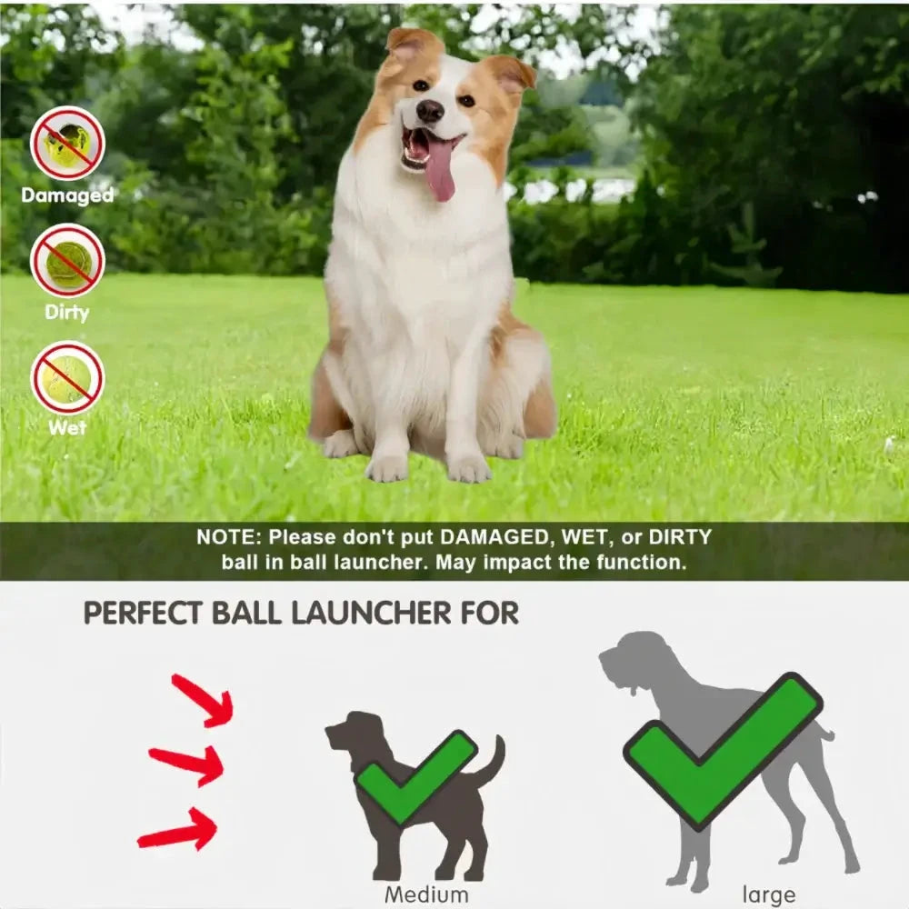 Automatic dog ball launcher by Montoutou-shop.com, hands-free fetch toy; medium or large size