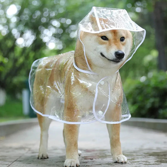 Vêtements de Pluie Transparents pour Animaux de Compagnie – Poncho Imperméable à Capuche en PVC Souple pour Chiots & Petits Chiens