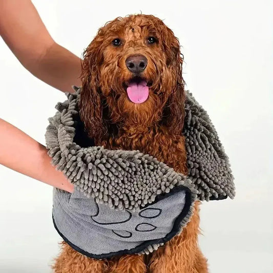 Serviette de bain super absorbante pour chien et chat – Séchage rapide