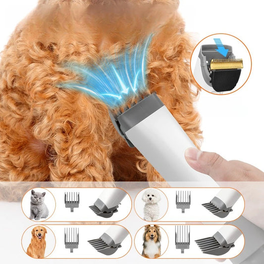 Sèche-Eau Multifonction pour Animaux de Compagnie – Peigne de Massage Silencieux avec Aspiration & Soufflage