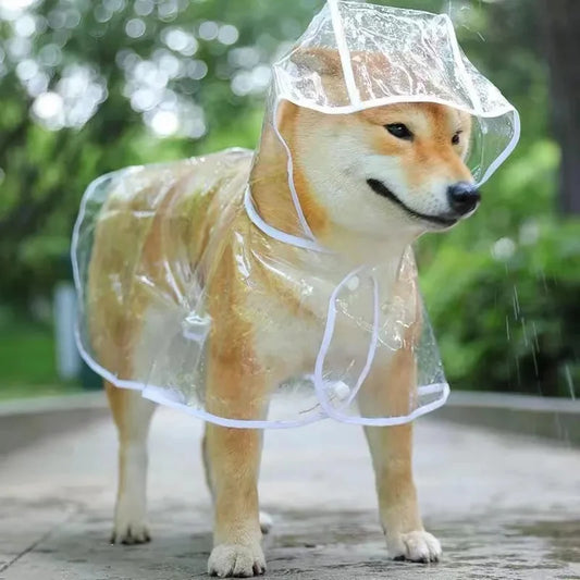 Vêtements de Pluie Transparents pour Animaux de Compagnie – Poncho Imperméable à Capuche en PVC Souple pour Chiots & Petits Chiens