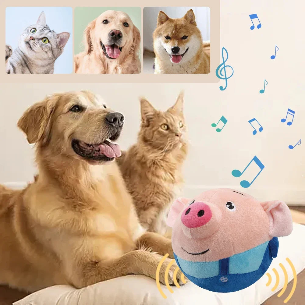 Balle interactive musicale pour chien – Jouet vibrant et résistant aux morsures