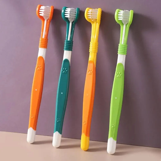 Brosse à Dents à Trois Faces pour Animaux de Compagnie – Nettoyage Buccal Complet pour Chiens & Chats