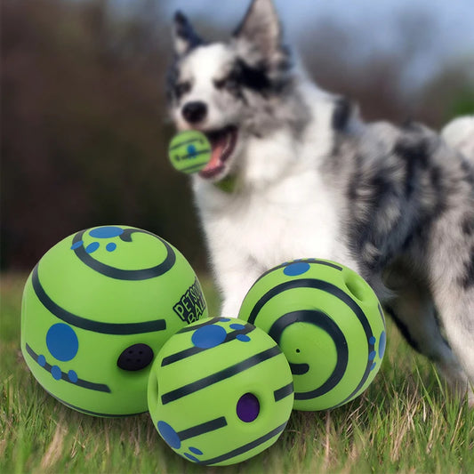 Jouet pour chien Wobble Wag Giggle Glow Ball interactif chien Attention jouet amusant Giggle sons balle quand roulé ou secouer pour le plaisir des chiens de compagnie